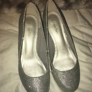 Silver dress shoes